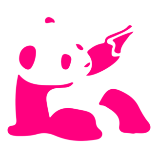 Panda Holding Gun Decal (Hot Pink)